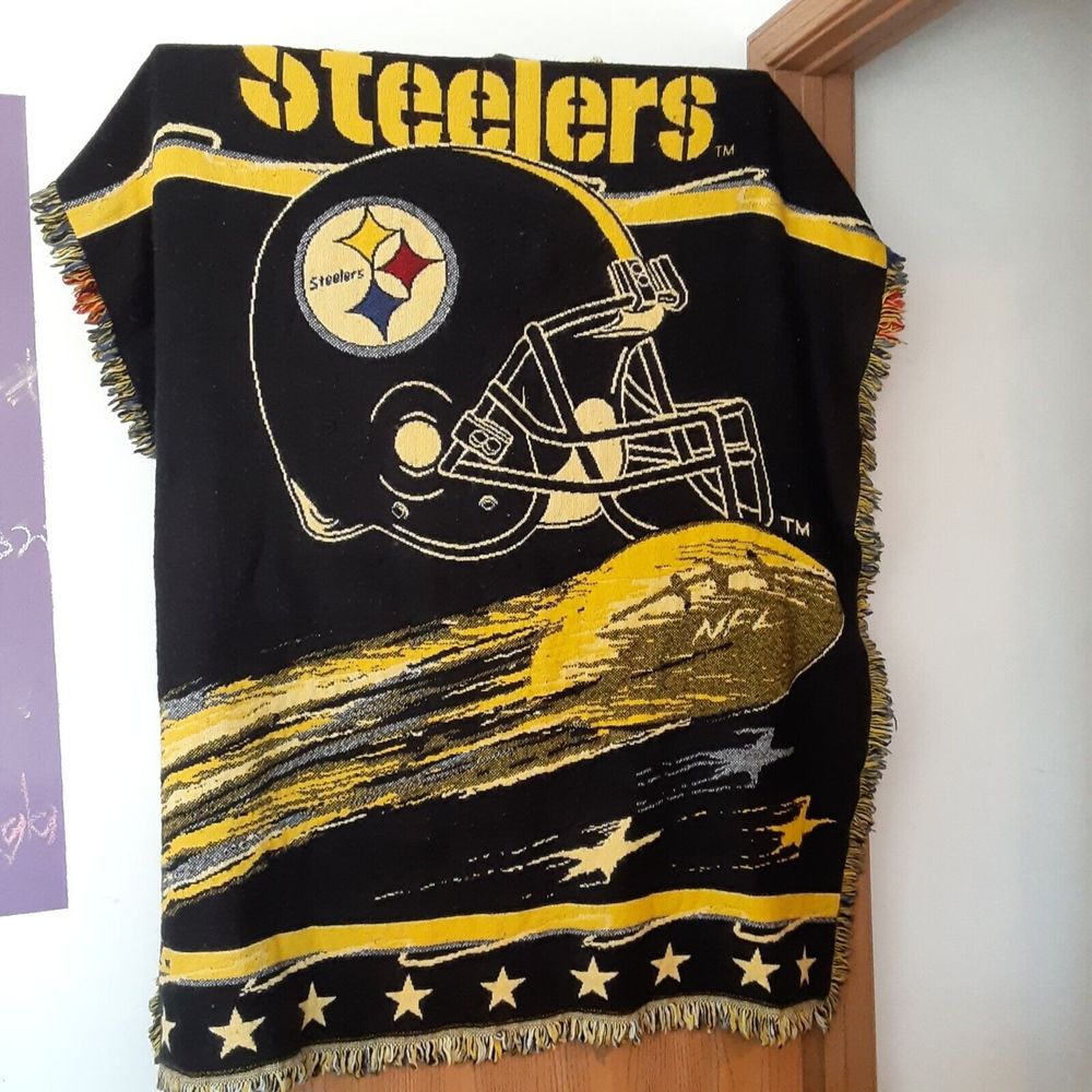 Steelers Acrylic Blanket 44"X52" Black & Gold 2484